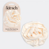 Satin Rosette Flat Cloud Clip in Cream - Medium