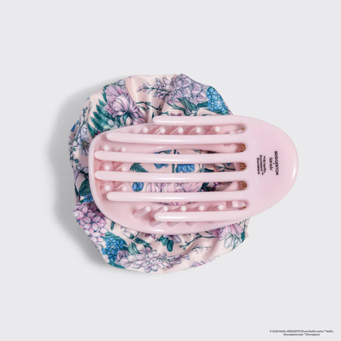 Bridgerton x Kitsch Satin Rosette Medium Flat Cloud Clip in Wisteria