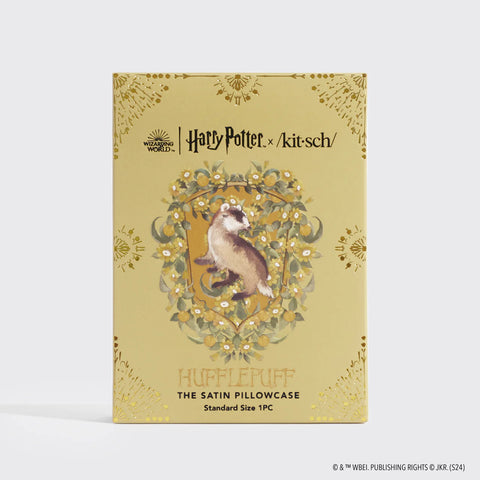 Kitsch x Harry Potter Satin Pillowcase in Hufflepuff
