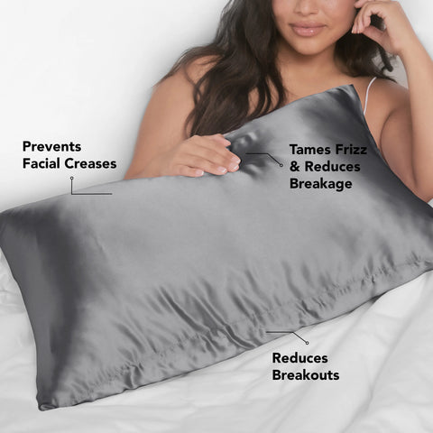 Satin Pillowcase in Charcoal 2 Pack - King