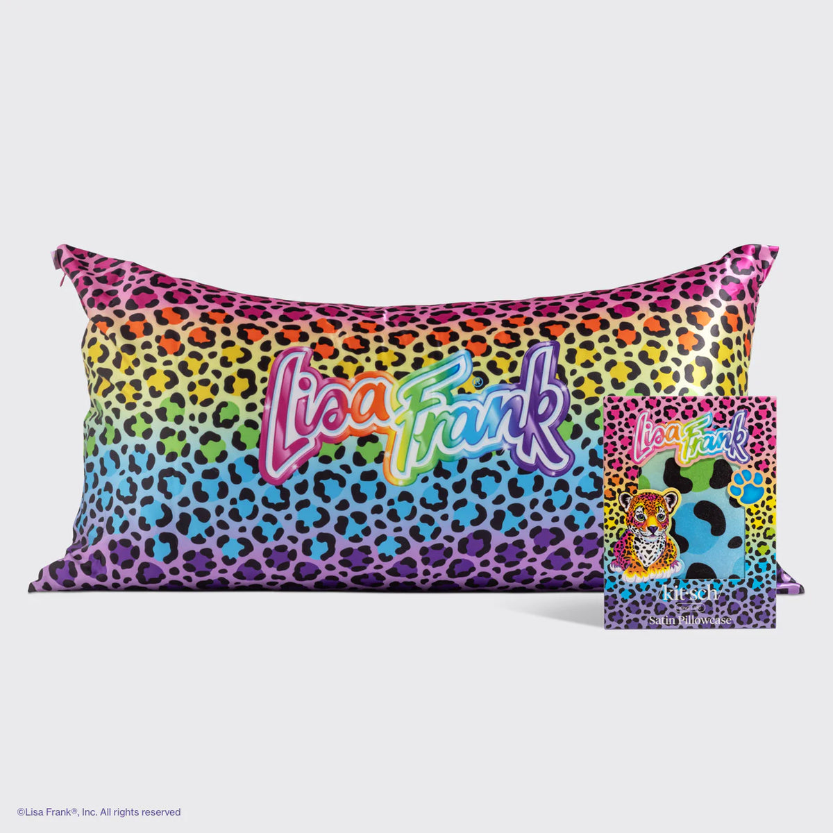 Lisa Frank x Kitsch Satin Pillowcase in Rainbow Leopard 4 Pack - King