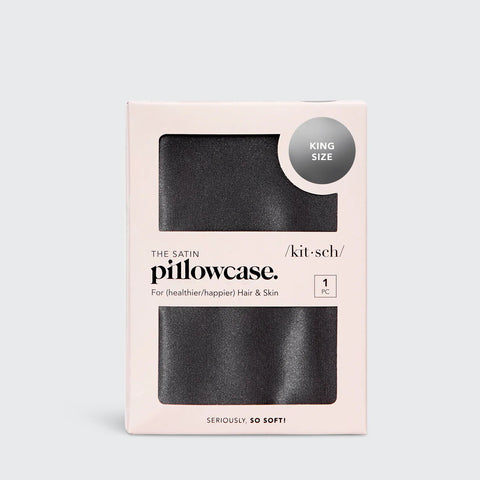 Satin Pillowcase in Charcoal 2 Pack - King