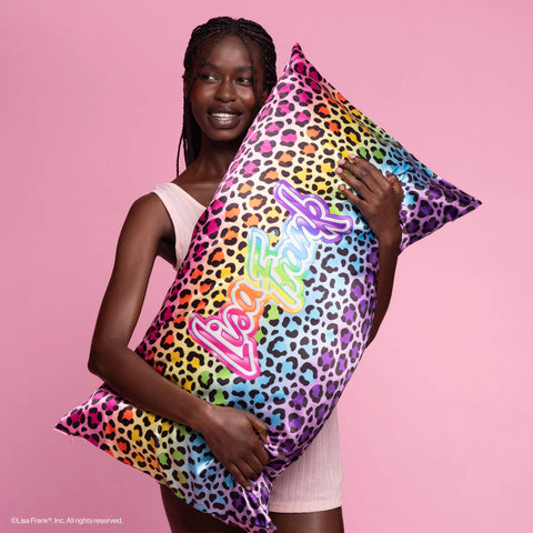 Lisa Frank x Kitsch Satin Pillowcase in Rainbow Leopard 4 Pack - King