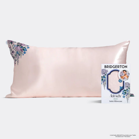 Bridgerton x Kitsch Satin Pillowcase in Wisteria 2 Pack - King