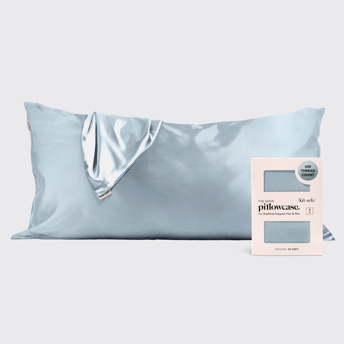 Satin Pillowcase in Haze Blue 4 Pack - King