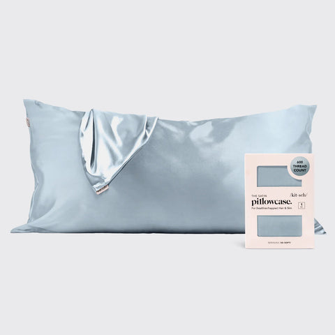 Satin Pillowcase in Haze Blue 4 Pack - King