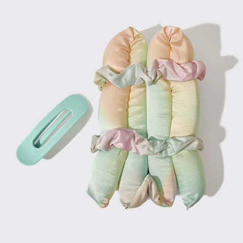 Hair Hero XL Satin Heatless Styling & Flat Lay Claw 4pc Set  - Aura