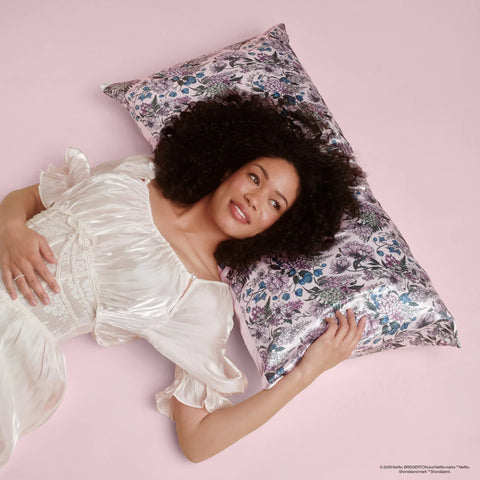 Bridgerton x Kitsch Satin Pillowcase in Wisteria 2 Pack - King